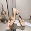 Jimmy Choo Heel 5cm Diamond Talura Soft Patent Leather Loafers Beige with Chain 2023