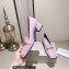 Jimmy Choo Heel 5cm Diamond Talura Soft Patent Leather Loafers Pink with Chain 2023