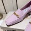 Jimmy Choo Heel 5cm Diamond Talura Soft Patent Leather Loafers Pink with Chain 2023