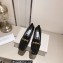 Jimmy Choo Heel 5cm Diamond Talura Soft Patent Leather Loafers Black with Chain 2023