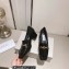 Jimmy Choo Heel 5cm Diamond Talura Soft Patent Leather Loafers Black with Chain 2023