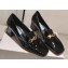 Jimmy Choo Heel 5cm Diamond Talura Soft Patent Leather Loafers Black with Chain 2023