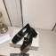 Jimmy Choo Heel 5cm Diamond Talura Soft Patent Leather Loafers Black with Chain 2023