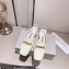 Jimmy Choo Heel 5cm Diamond Talura Soft Patent Leather Sling Back Pumps White with Chain 2023