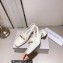 Jimmy Choo Heel 5cm Diamond Talura Soft Patent Leather Sling Back Pumps White with Chain 2023