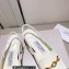 Jimmy Choo Heel 5cm Diamond Talura Soft Patent Leather Sling Back Pumps White with Chain 2023