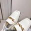 Jimmy Choo Heel 5cm Diamond Talura Soft Patent Leather Sling Back Pumps White with Chain 2023