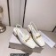 Jimmy Choo Heel 5cm Diamond Talura Soft Patent Leather Sling Back Pumps White with Chain 2023