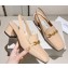 Jimmy Choo Heel 5cm Diamond Talura Soft Patent Leather Sling Back Pumps Beige with Chain 2023
