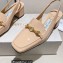 Jimmy Choo Heel 5cm Diamond Talura Soft Patent Leather Sling Back Pumps Beige with Chain 2023