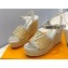 Louis Vuitton Heel 10cm Platform 6cm Raffia Starboard Wedge Espadrille Sandals Silver 2023