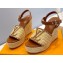 Louis Vuitton Heel 10cm Platform 6cm Raffia Starboard Wedge Espadrille Sandals Brown 2023