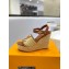 Louis Vuitton Heel 10cm Platform 6cm Raffia Starboard Wedge Espadrille Sandals Brown 2023