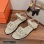 Hermes Feliz sandals in Nappa leather Pale Gray 2023