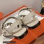 Hermes Feliz sandals in Nappa leather Pale Gray 2023
