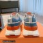 Hermes mesh pique and calfskin Giga Men's sneakers Blue 2023