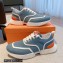 Hermes mesh pique and calfskin Giga Men's sneakers Blue 2023