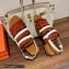 Hermes Ephese sandals in calfskin Brown/White 2023