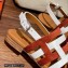 Hermes Ephese sandals in calfskin Brown/White 2023