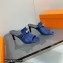 Hermes Heel 7cm Cute sandals Suede Blue 2023
