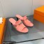 Hermes Heel 7cm Cute sandals Suede Pink 2023