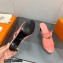 Hermes Heel 7cm Cute sandals Suede Pink 2023