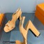 Hermes Heel 9.5cm sandals in suede goatskin Apricot with rhinestone 2023