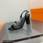 Hermes Heel 9.5cm sandals in suede goatskin Black with rhinestone 2023
