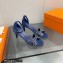 Hermes Heel 7.5cm sandals in suede goatskin Blue with rhinestone 2023