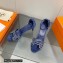 Hermes Heel 7.5cm sandals in suede goatskin Blue with rhinestone 2023