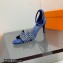 Hermes Heel 7.5cm sandals in suede goatskin Blue with rhinestone 2023