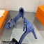 Hermes Heel 7.5cm sandals in suede goatskin Blue with rhinestone 2023