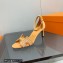 Hermes Heel 7.5cm sandals in suede goatskin Apricot with rhinestone 2023