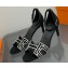 Hermes Heel 7.5cm sandals in suede goatskin Black with rhinestone 2023