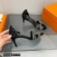 Hermes Heel 7.5cm sandals in suede goatskin Black with rhinestone 2023