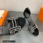 Hermes Heel 7.5cm sandals in suede goatskin Black with rhinestone 2023