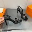 Hermes Heel 8.5cm sandals in suede goatskin Black with rhinestone 2023