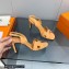 Hermes Heel 8.5cm sandals in suede goatskin Apricot with rhinestone 2023