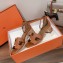 Hermes Heel 5cm Encens sandals in calfskin Brown 2023