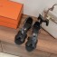 Hermes Heel 5cm Encens sandals in calfskin Black 2023