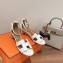 Hermes Heel 5cm Encens sandals in calfskin White 2023