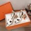 Hermes Heel 5cm Encens sandals in calfskin White 2023