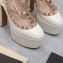 Valentino Heel 15.5cm platform 5.5cm Rockstud pumps in patent leather White 2023