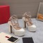 Valentino Heel 15.5cm platform 5.5cm Rockstud pumps in patent leather White 2023