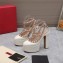 Valentino Heel 15.5cm platform 5.5cm Rockstud pumps in patent leather White 2023