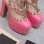 Valentino Heel 15.5cm platform 5.5cm Rockstud pumps in patent leather Pink 2023
