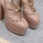 Valentino Heel 15.5cm platform 5.5cm Rockstud pumps in patent leather Nude 2023