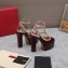 Valentino Heel 15.5cm platform 5.5cm Rockstud pumps in patent leather Burgundy 2023
