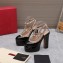 Valentino Heel 15.5cm platform 5.5cm Rockstud pumps in patent leather Black 2023