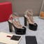 Valentino Heel 15.5cm platform 5.5cm Rockstud pumps in patent leather Black 2023